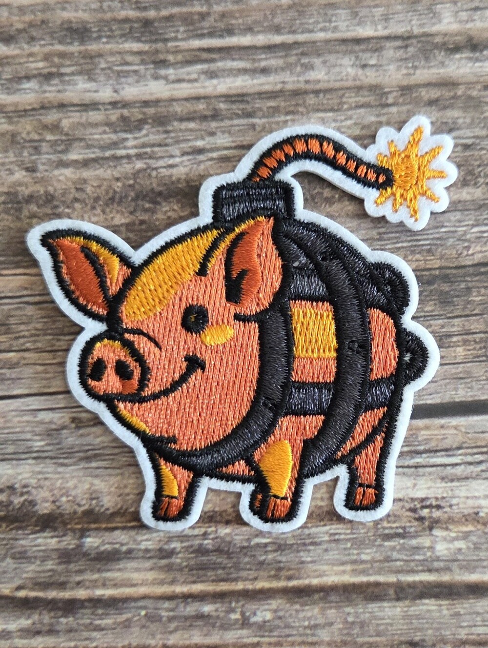 Silly Pig Bomb War Pig Alternative Punk Rock Skater Grunge Iron on Patch
